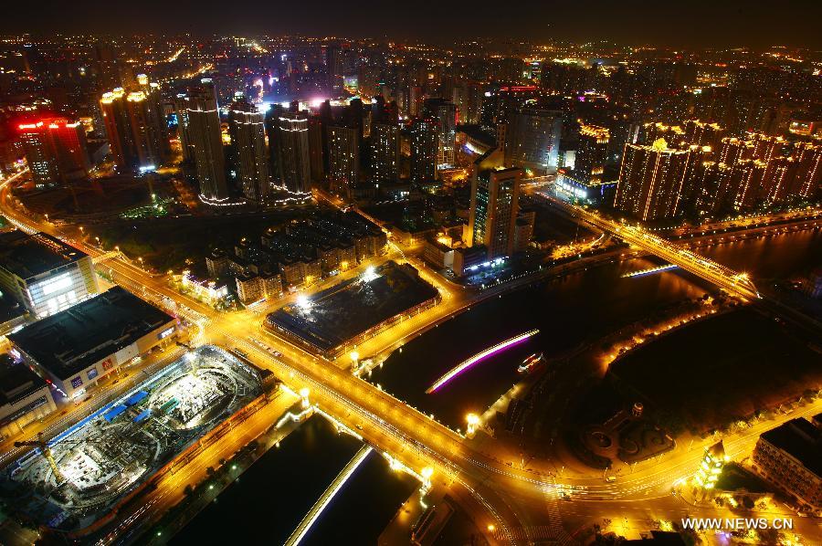 Night scene of north China's Tianjin