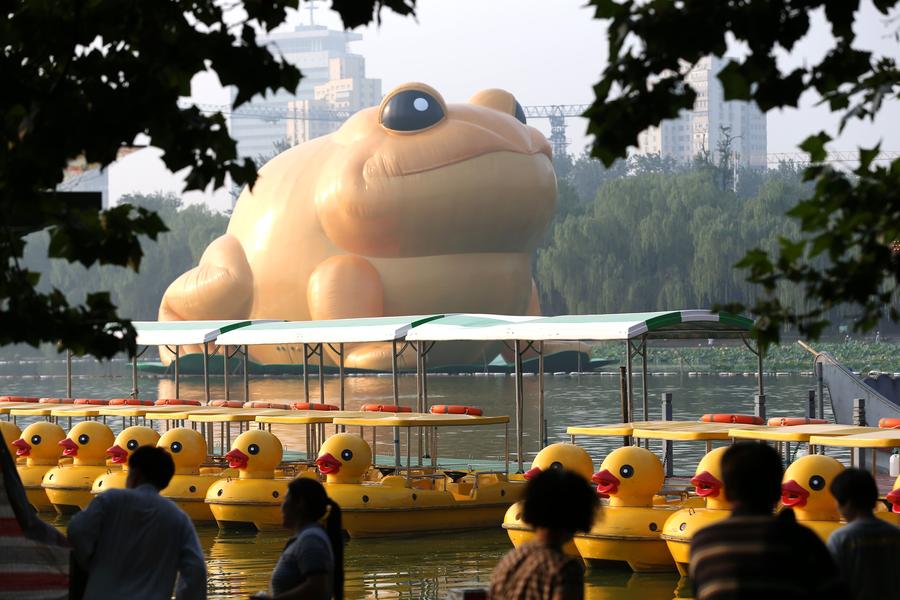 Giant inflatable toad appears in Beijing