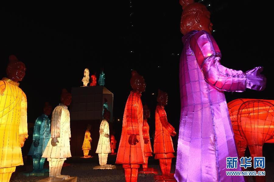 Terra-Cotta Warriors lanterns displayed in Beijing