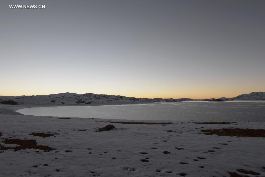 Scenery of lake Rakshastal in Tibet