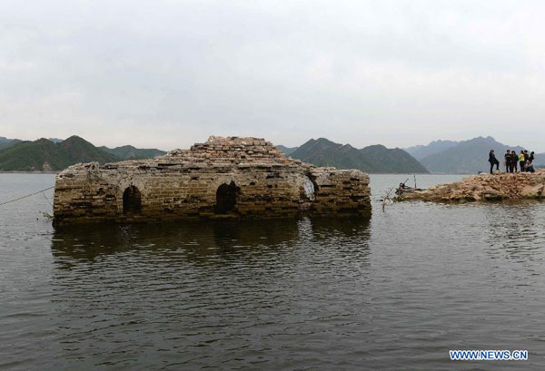 Underwater Great Wall in Panjiakou reservoir