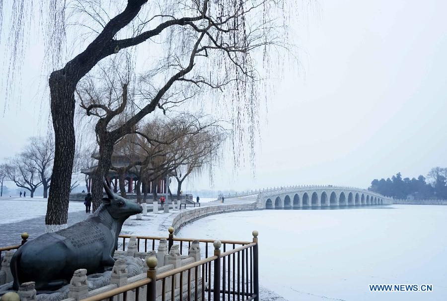 Summer Palace dresses in white after light snowfall