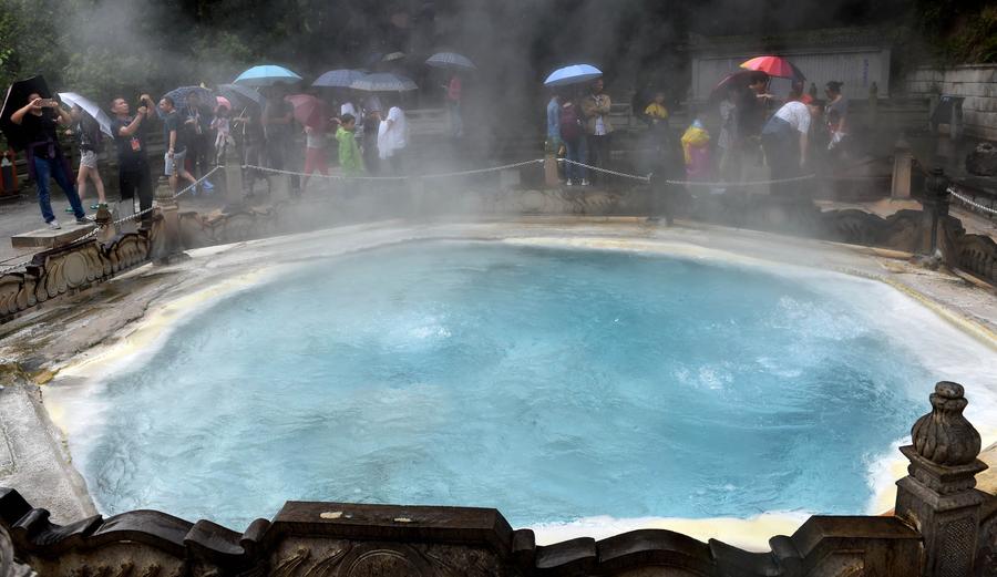 Rehai hot springs scenic spot in SW China's Tengchong