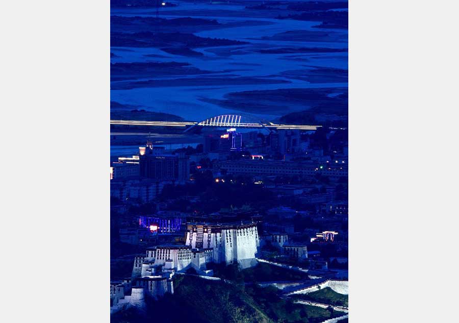 Night view of Lhasa, Tibet