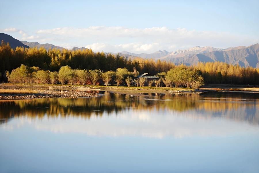 Autumn scenery in Dagze county of Tibet