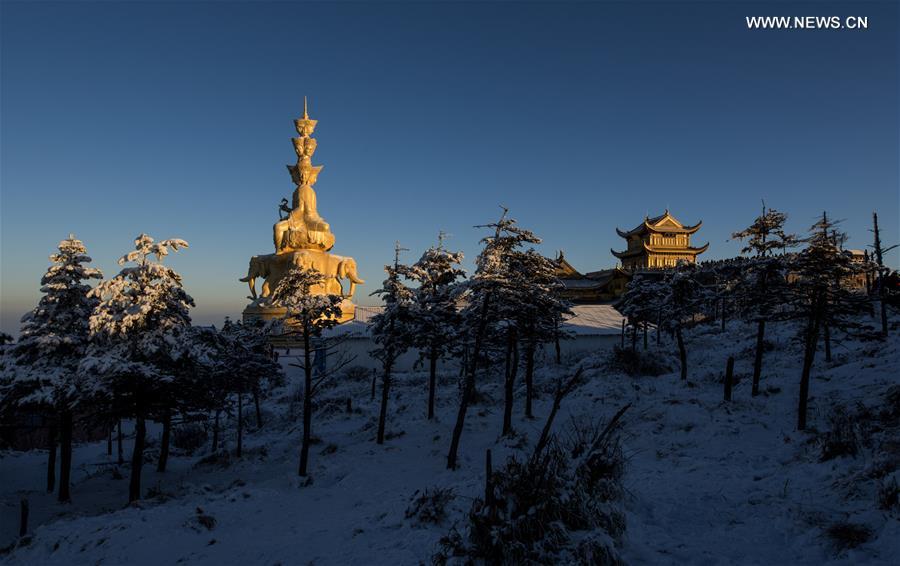 Winter scenery of Mount Emei in SW China's Sichuan