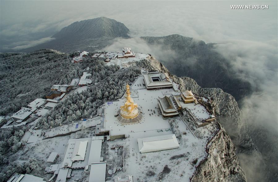 Winter scenery of Mount Emei in SW China's Sichuan