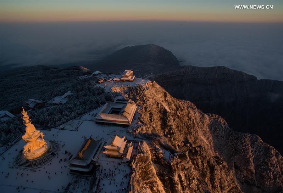 Winter scenery of Mount Emei in SW China's Sichuan