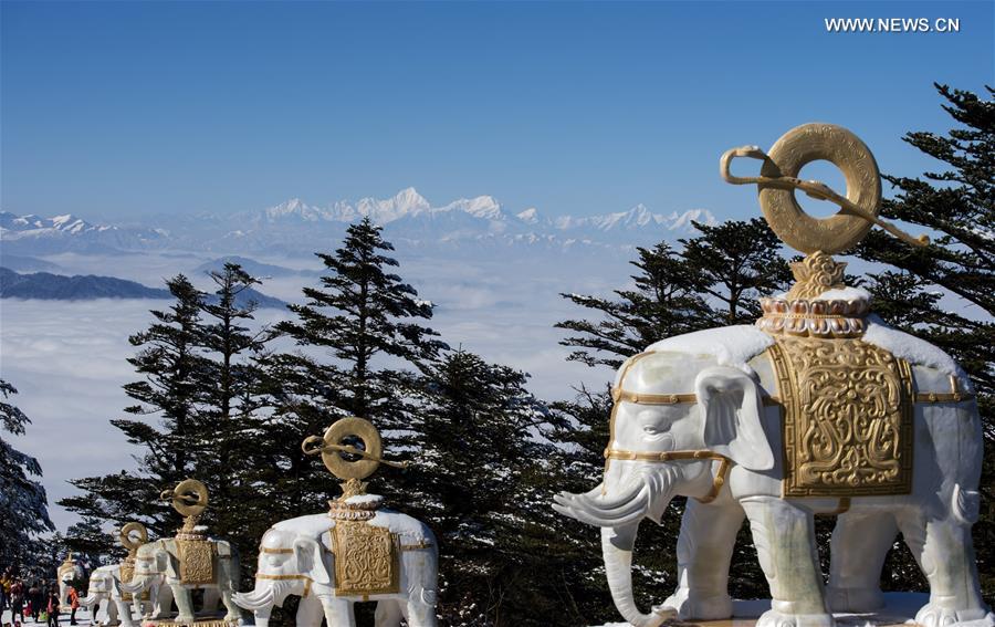 Winter scenery of Mount Emei in SW China's Sichuan