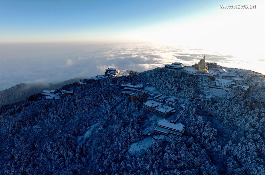 Winter scenery of Mount Emei in SW China's Sichuan