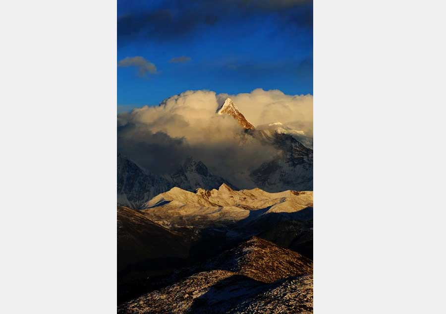 Majestic view of Namjagbarwa peak in Nyingchi, Tibet