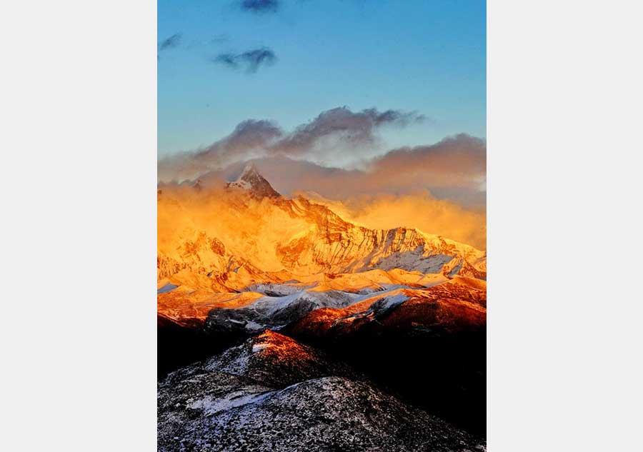 Majestic view of Namjagbarwa peak in Nyingchi, Tibet