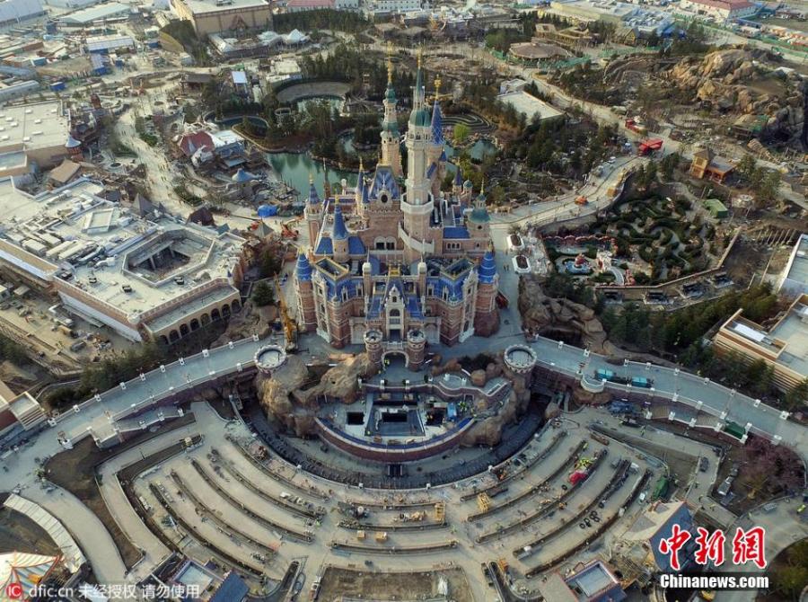 Aerial shots give unique view of Shanghai Disneyland