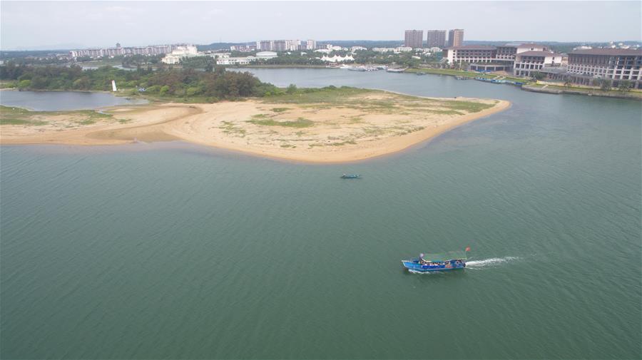 Aerial view of Jade Belt Beach in Boao, Hainan