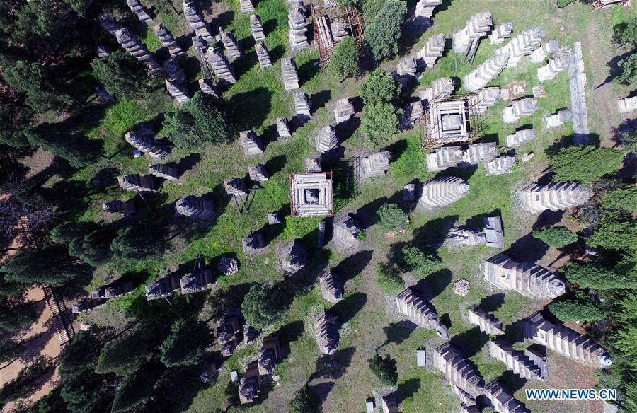 Aerial view of Shaolin Temple in Dengfeng