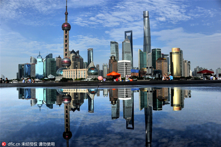 Shanghai's Bund area after rain