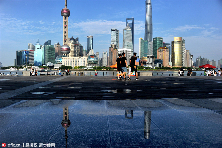 Shanghai's Bund area after rain