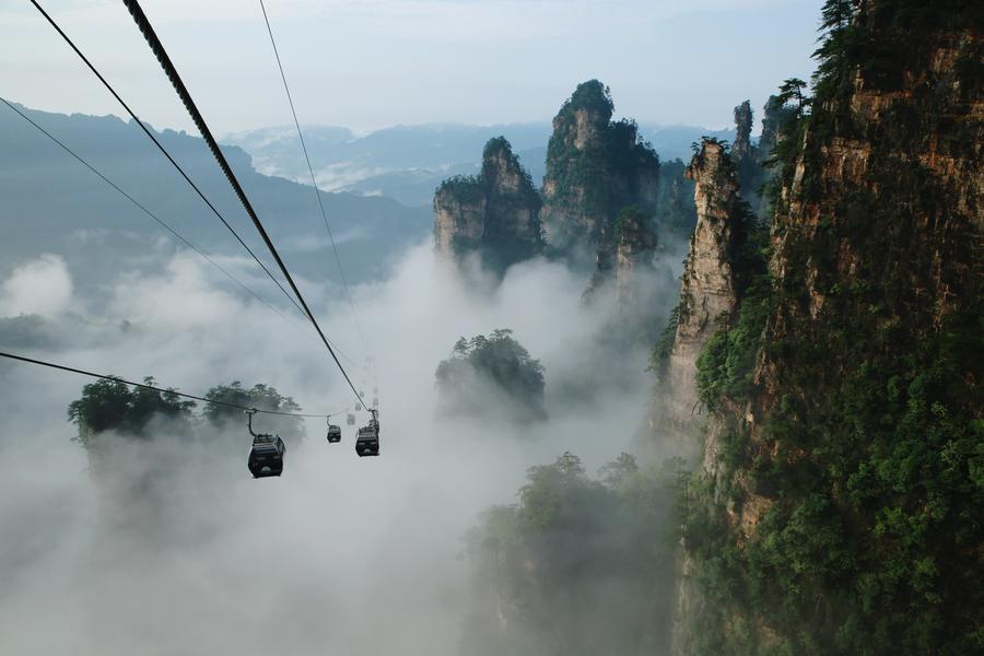 Fog scenery seen in Zhangjiajie