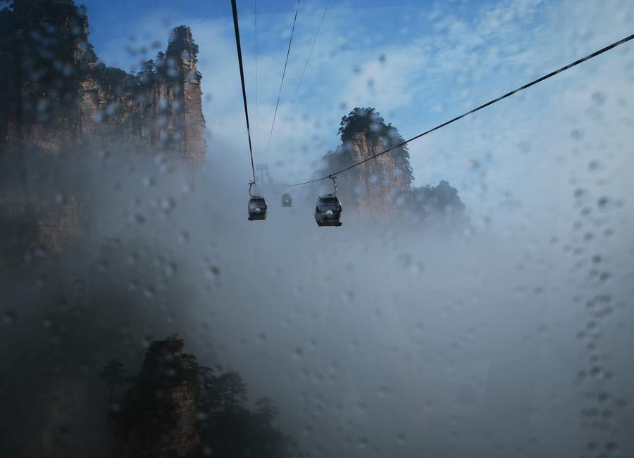 Fog scenery seen in Zhangjiajie