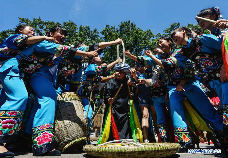 Villagers of Miao ethic group celebrate traditional festival in Guizhou