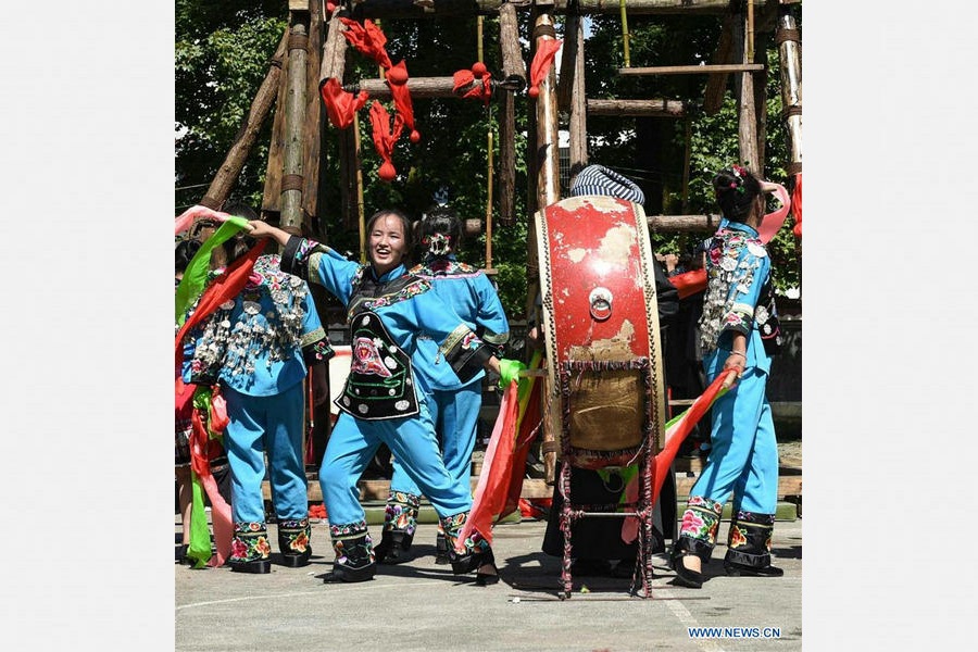 Villagers of Miao ethic group celebrate traditional festival in Guizhou