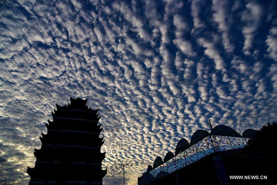 Beautiful clouds seen in Zaozhuang, China's Shandong