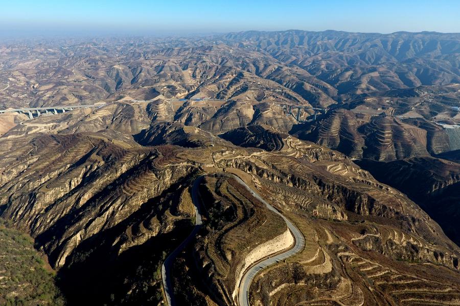 Scenery of Loess Plateau in North China's Shanxi