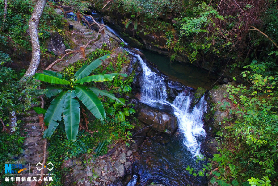 Aerial photos of Daxushan Waterfalls in China's Guangdong