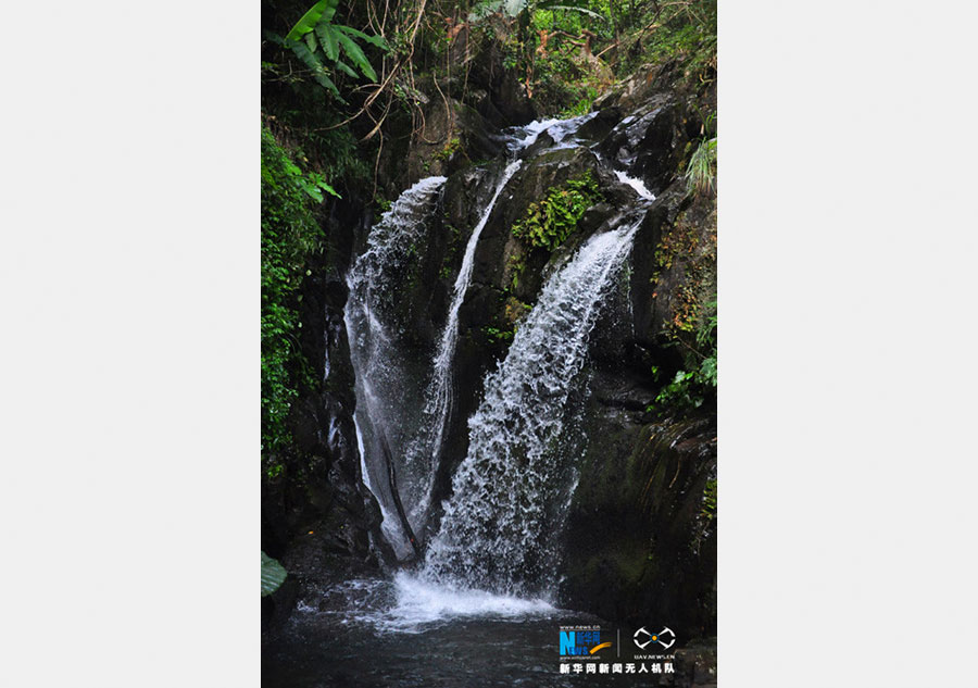 Aerial photos of Daxushan Waterfalls in China's Guangdong