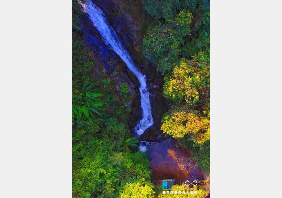 Aerial photos of Daxushan Waterfalls in China's Guangdong