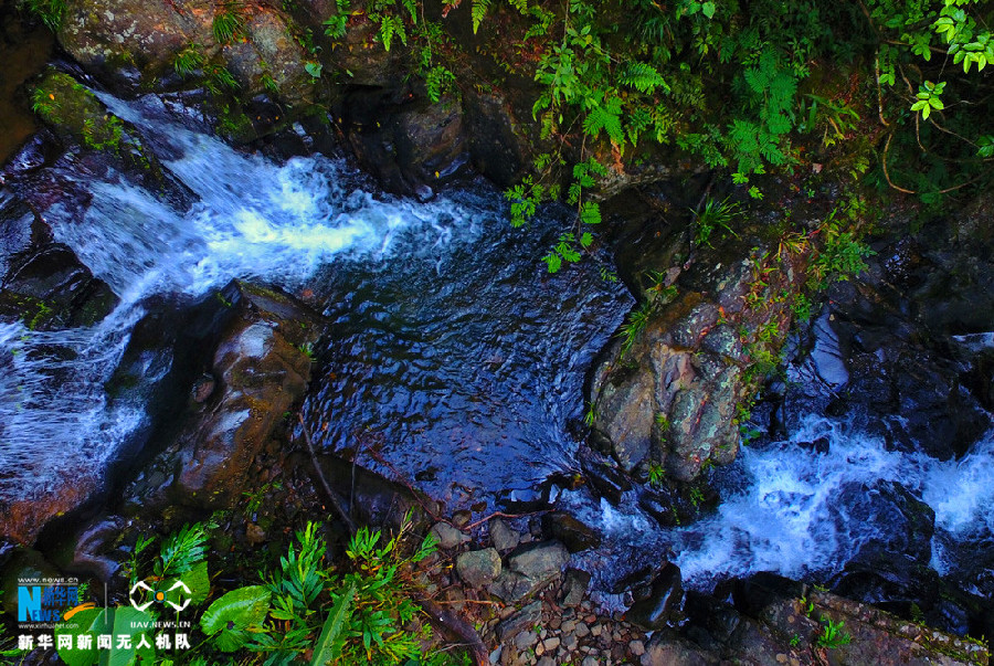 Aerial photos of Daxushan Waterfalls in China's Guangdong