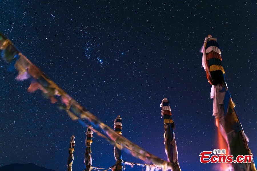 Spectacular starry night in Shigatse, Tibet