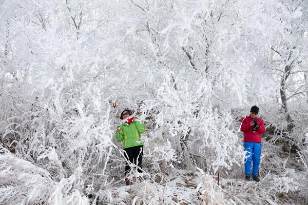 Tourists enjoy fairytale-like Wusong Island