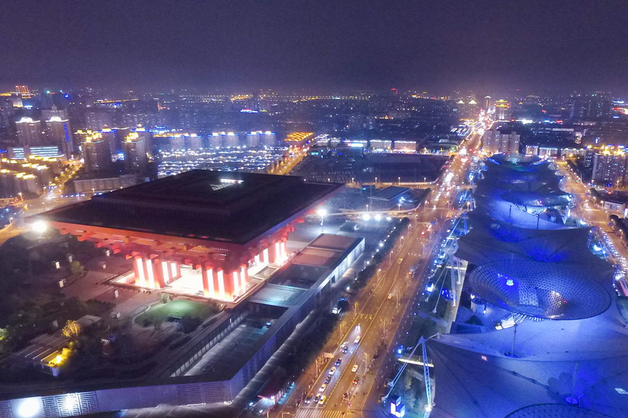 Night scenery of Shanghai on New Year's eve