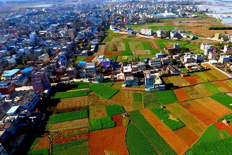 Aerial photos of rural scenery in SW China's Yunnan
