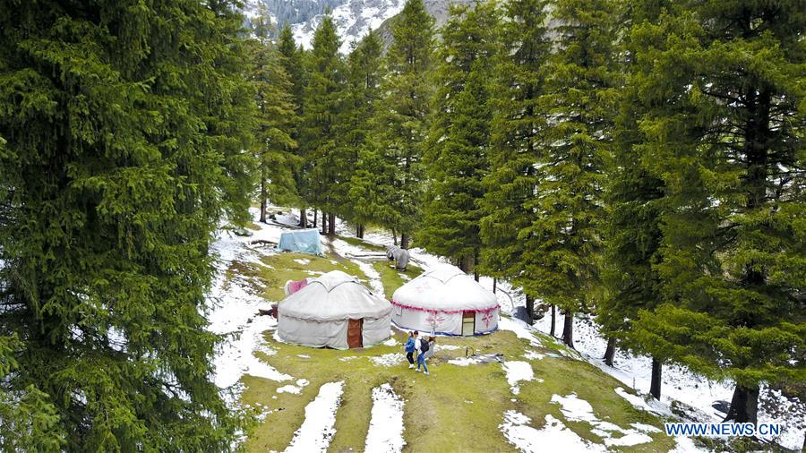 Snow scenery of Tianshan Mountains in China's Xinjiang