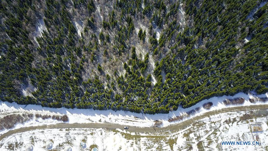 Snow scenery of Tianshan Mountains in China's Xinjiang