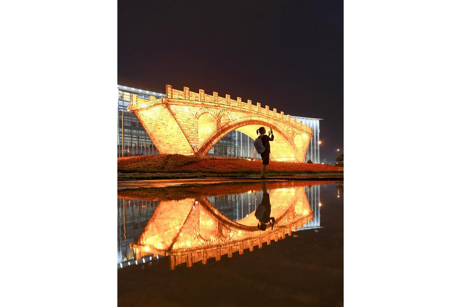 Golden Bridge on Silk Road structure constructed in Beijing