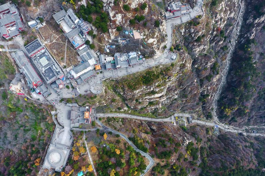 Bird's-eye view of Taishan Mountain in E China