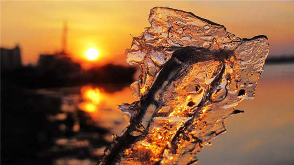 Beautiful ice cubes seen in Harbin