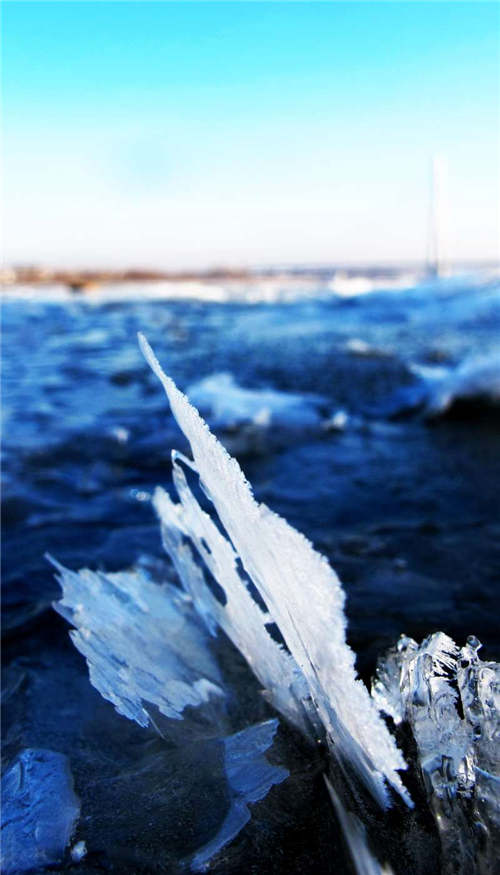 Beautiful ice cubes seen in Harbin