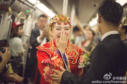 Wedding party goes for different ride