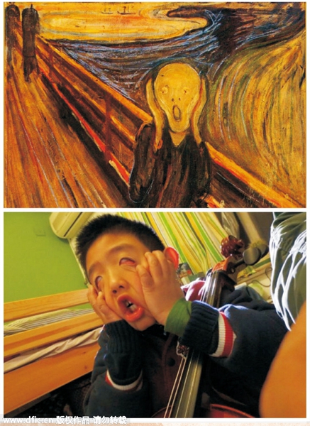 Primary school kids reenact famous paintings