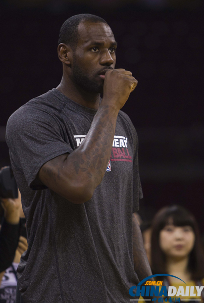 NBA中国赛：热火队赛前训练亮相万事达中心