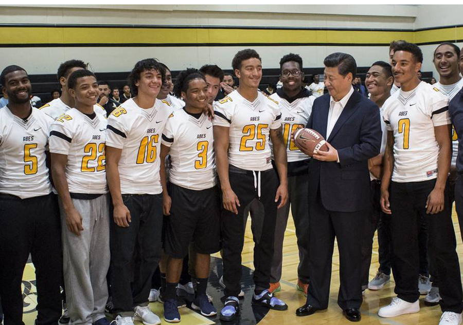 Xi revisits Lincoln High School after 1993 bond