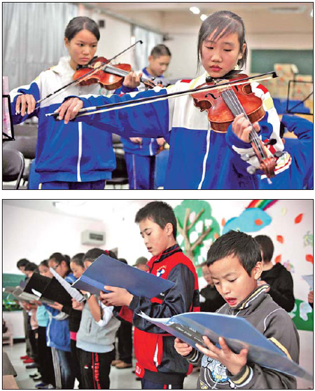 Touching orphans' souls with sound of music
