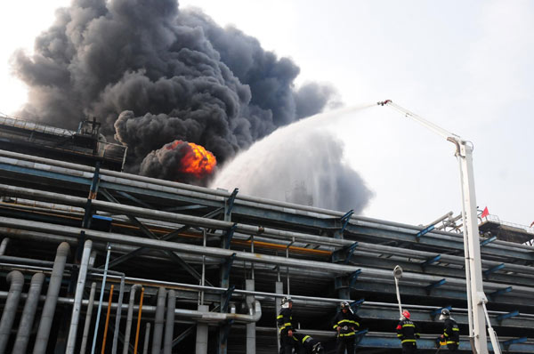 PetroChina's plant on fire in NE China