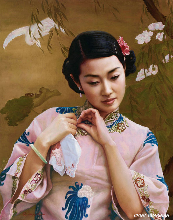 <EM>Qipao</EM> beauty in Chinese oil paintings