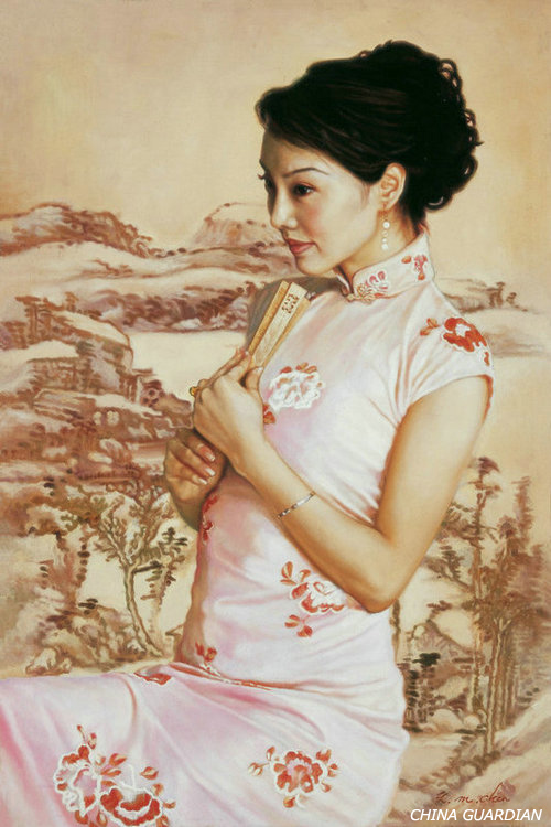 <EM>Qipao</EM> beauty in Chinese oil paintings