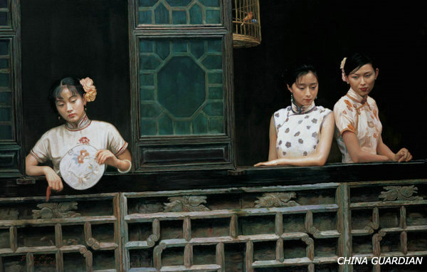 <EM>Qipao</EM> beauty in Chinese oil paintings